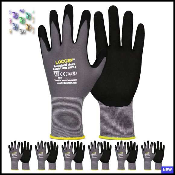 MicroFoam Nitrile Coated Work Gloves Seamless Knit Nylon Dexterity Grip